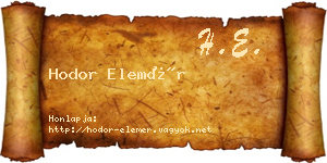 Hodor Elemér névjegykártya
