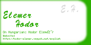 elemer hodor business card